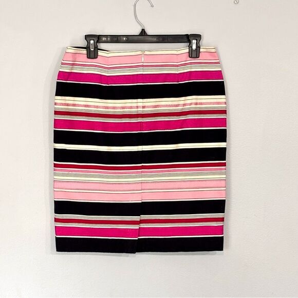 Talbots | Women’s Petite Silky Ribbon Pencil Skirt Grosgrain Striped Lined Pink - Picture 2 of 16